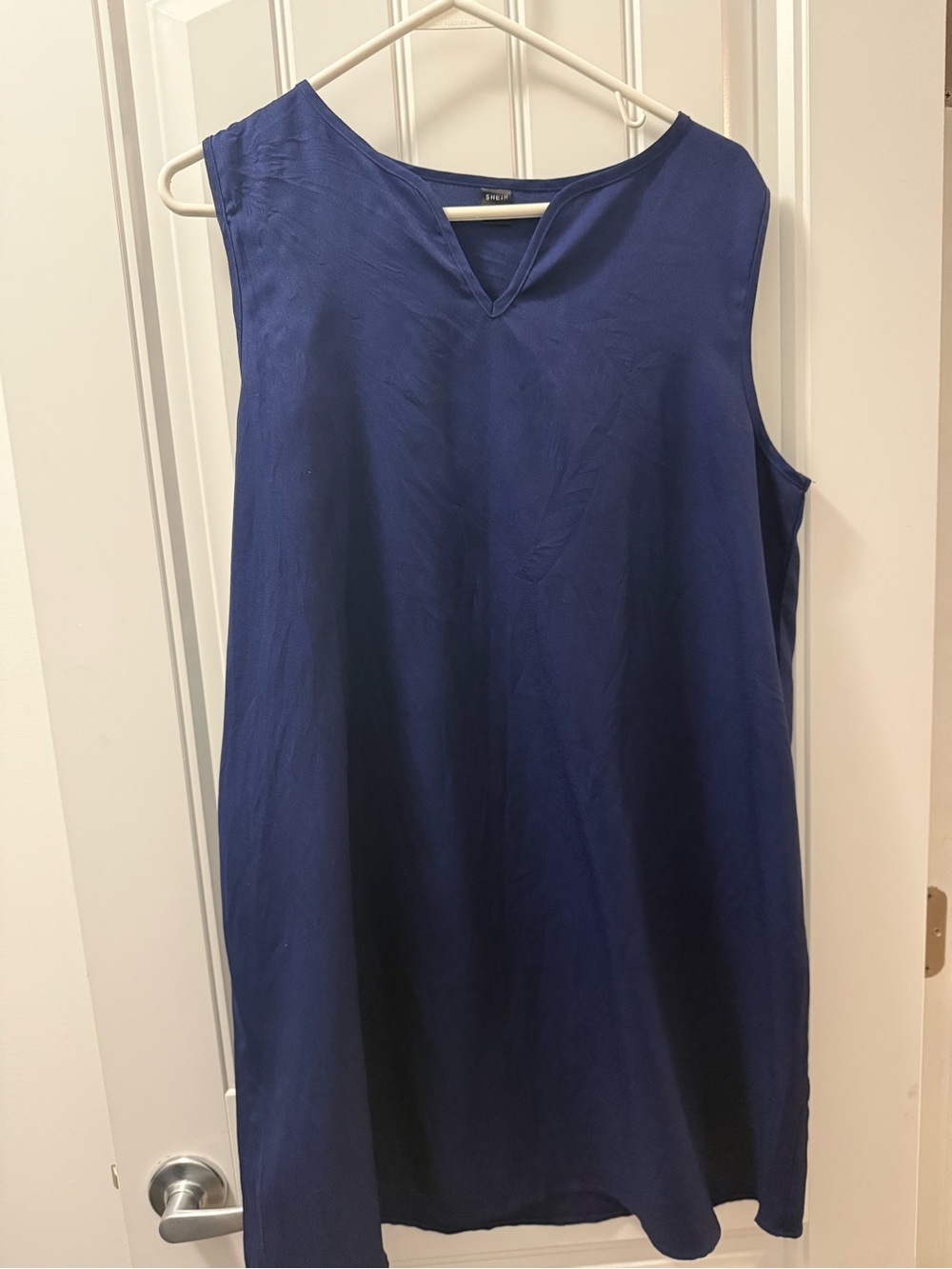 SHEIN Navy Blue Sleeveless V-Neck Mini Dress